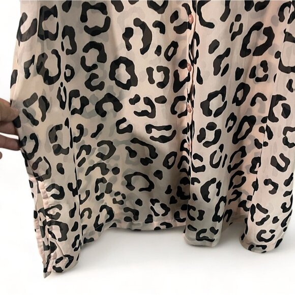 Jessica London Womens Leopard Print Button-Down Tunic Blouse Size 18W - Picture 7 of 15
